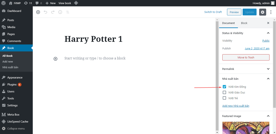 Chọn term và taxonomy để lọc bài đăng