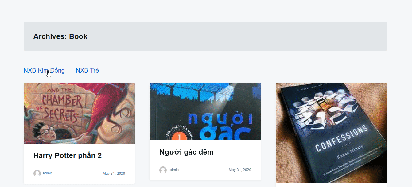 Bộ lọc theo custom taxonomy được tạo bởi Meta Box